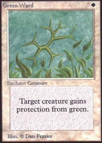 Heavy Play, English MTG Regular Green Ward Unlimited Magic the Gathering