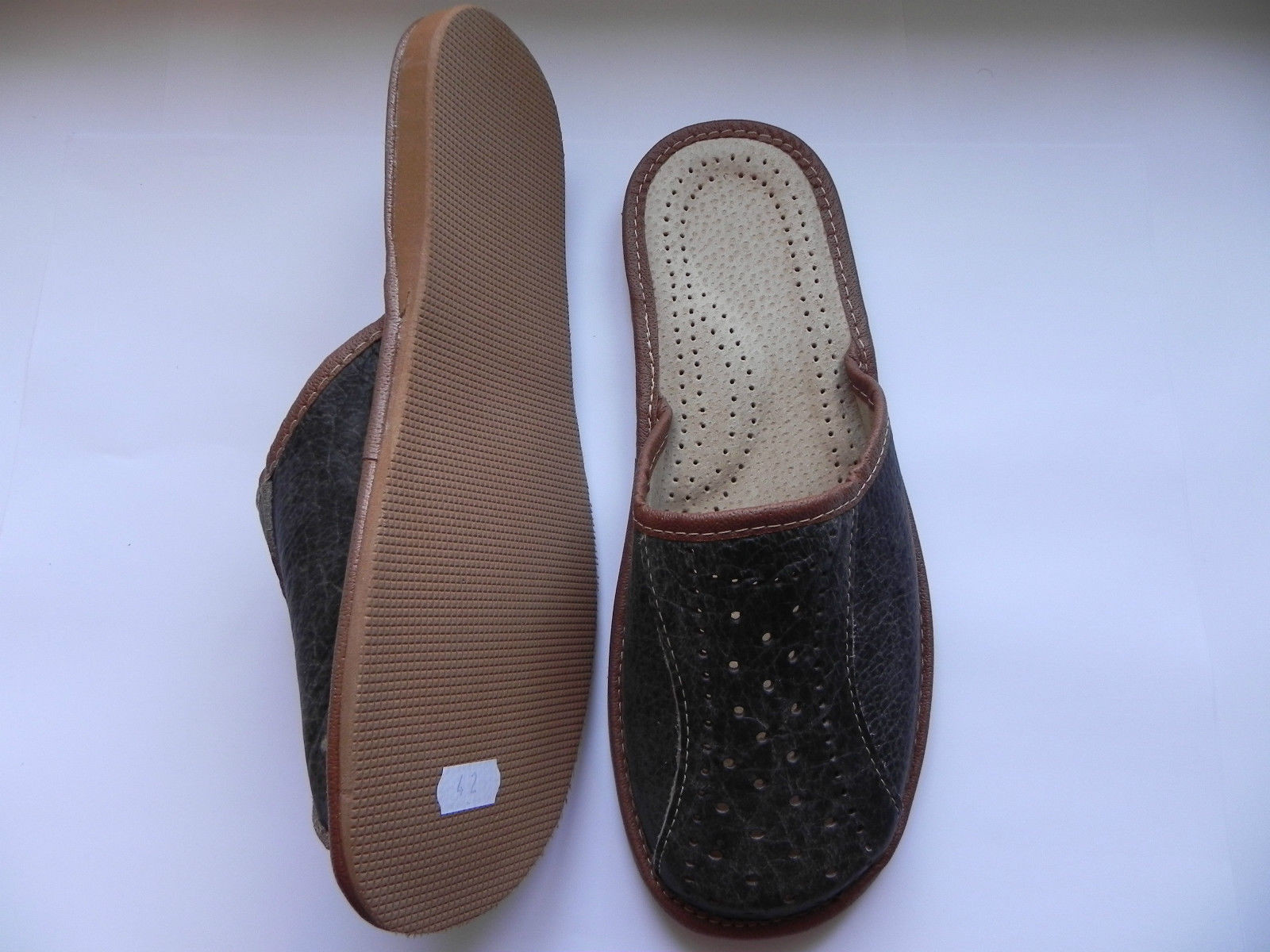 Men`s Leather Slippers 100 Natural Leather sizeUK 6,7,8,9,10,11,12 eBay