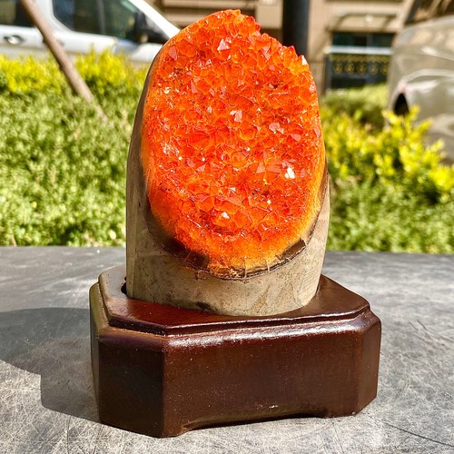 2.2LB b Yellow Citrine Crystal Cave Decor Stone Cathedral Geode Specimen - 第 1/15 張圖片