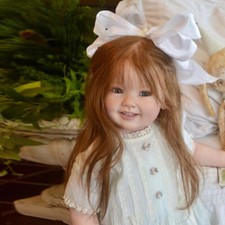 28'' Toddler Girl Finished Reborn Baby Doll Rooted Hair Cloth Body Handmade Gift