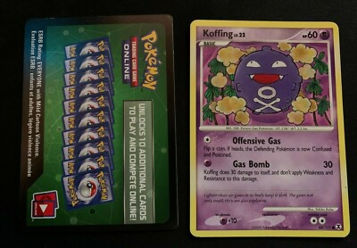 Koffing 68/111 - Common Pokemon Card - Rising Rivals Set (2009)+code card