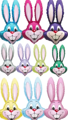 FLEXMETAL 39" Easter Bunny Rabbit head Foil Balloons