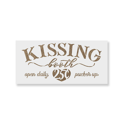Kissing Booth Sign Stencil - Durable & Reusable Mylar Stencils