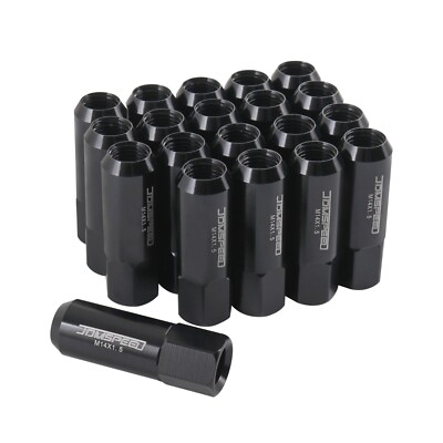 20PCS Black Extended Forged Aluminum Wheel Rim Tuner Racing Lug Nut M14X1.5 60MM