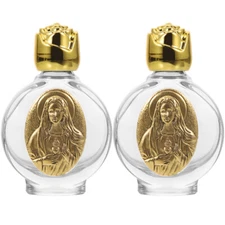 2pcs Embossed Glass Water Bottle Empty Refillable Essential Oil Perfume Bottle