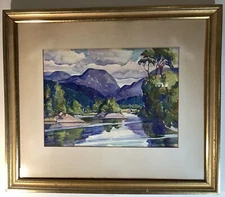 V.E. Pyles (1891-1965) Vintage Watercolor Framed