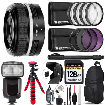 Nikon NIKKOR Z 28mm (SE) Lens + Professional Flash+ 128GB Accessory Kit