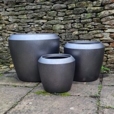 Garden Pots Outdoors – Textured Cement-Effect Outdoor Garden Pot for Plants