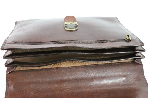 Maletín de cuero vintage MARINO ORLANDI profesional abogado bolsos adjuntos para hombre - Imagen 8 de 12