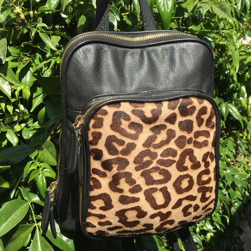 MARGOT Black Leather Small BACKPACK 