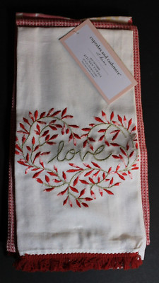 Cupcakes & Cashmere at home 3 kitchen towel set love valentines day pink white