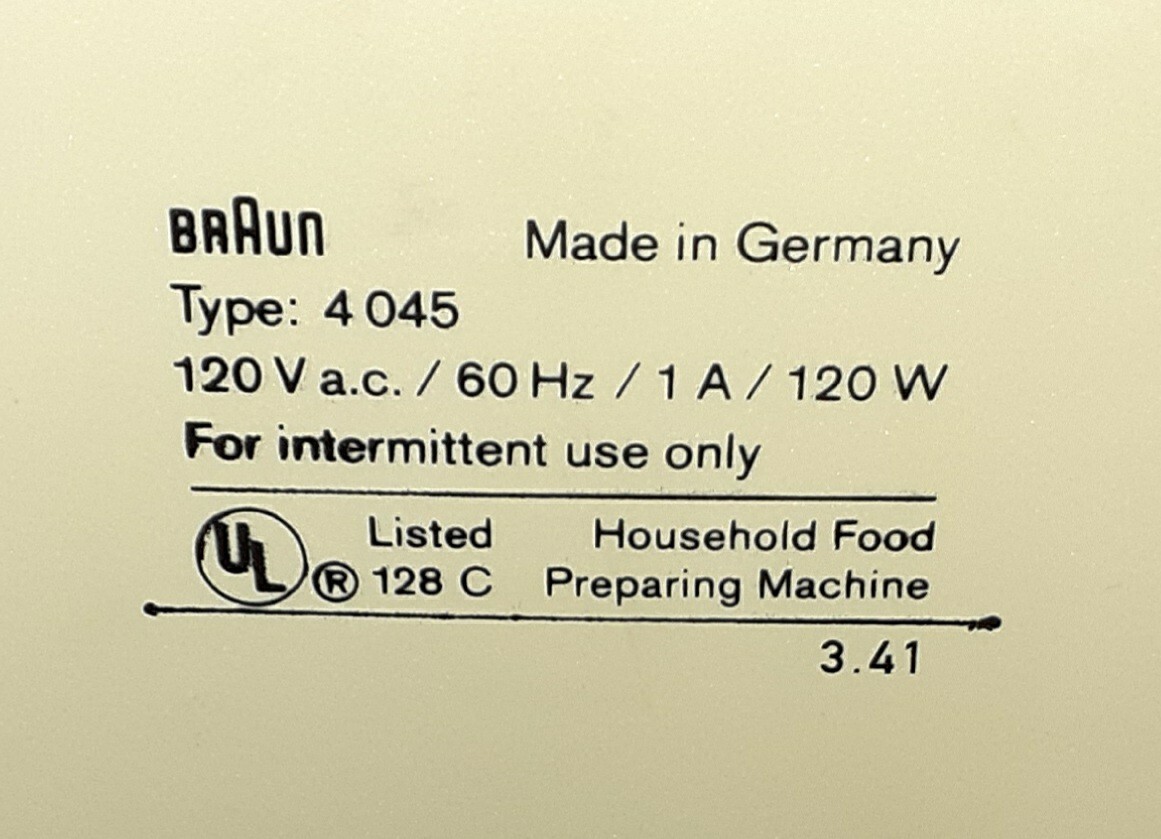 BRAUN 4045 COFFEE GRINDER (CREAM COLOR) MADE IN GERMANY TESTED, WORKS