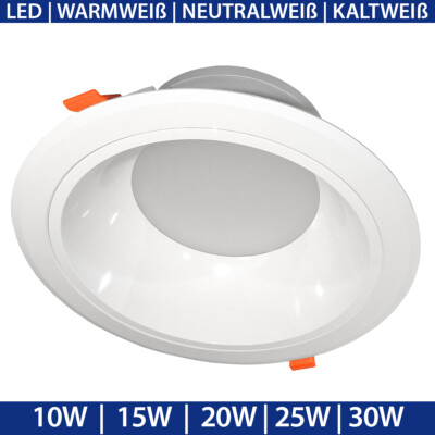 weiße LED Decken Einbauleuchten Einbaustrahler Deckenlampen 10W 15W 20W 25W 30W