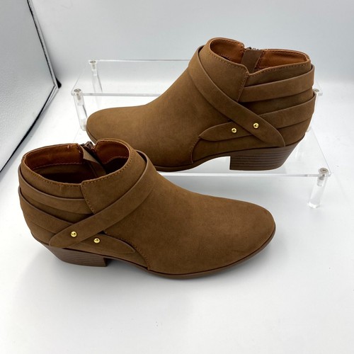 Bottes Chevilles Crown Vintage Marron - Taille US 8.5 M, Fermeture Latérale Zip, Occasion Bon état