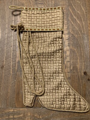 High Heel Vintage￼ Style Granny Boot Stiletto Christmas Stocking Holiday Gold