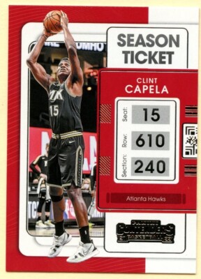 2021-22 Contenders Basketball CLINT CAPELA Season Ticket #24 Atlanta Hawks