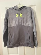 Under Armour Youth Storm Fleece Hoodie Sweatshirt Youth XL UA Logo Gray Neon EUC
