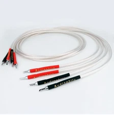 4PCS Speaker Cable HIFI 5N Copper Silver-plated Single-Wire Banana Plugs 1.5M