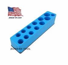 Mechanics Time Saver 3/8 Drive Magnetic Metric Deep Socket Holder Organizer USA