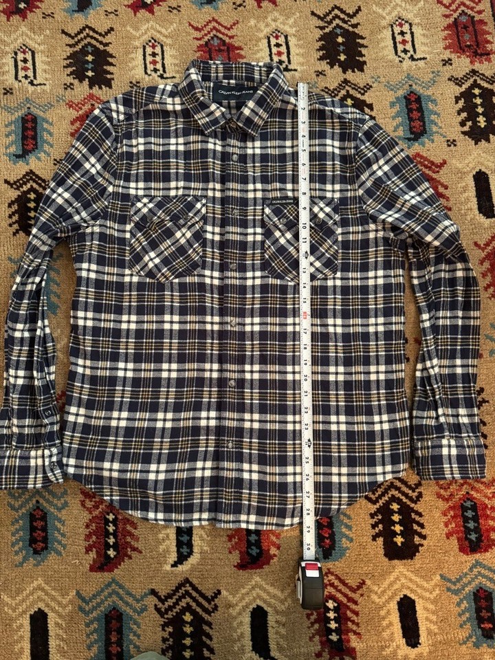 Calvin Klein Jeans western flannel shirt mens large eBay