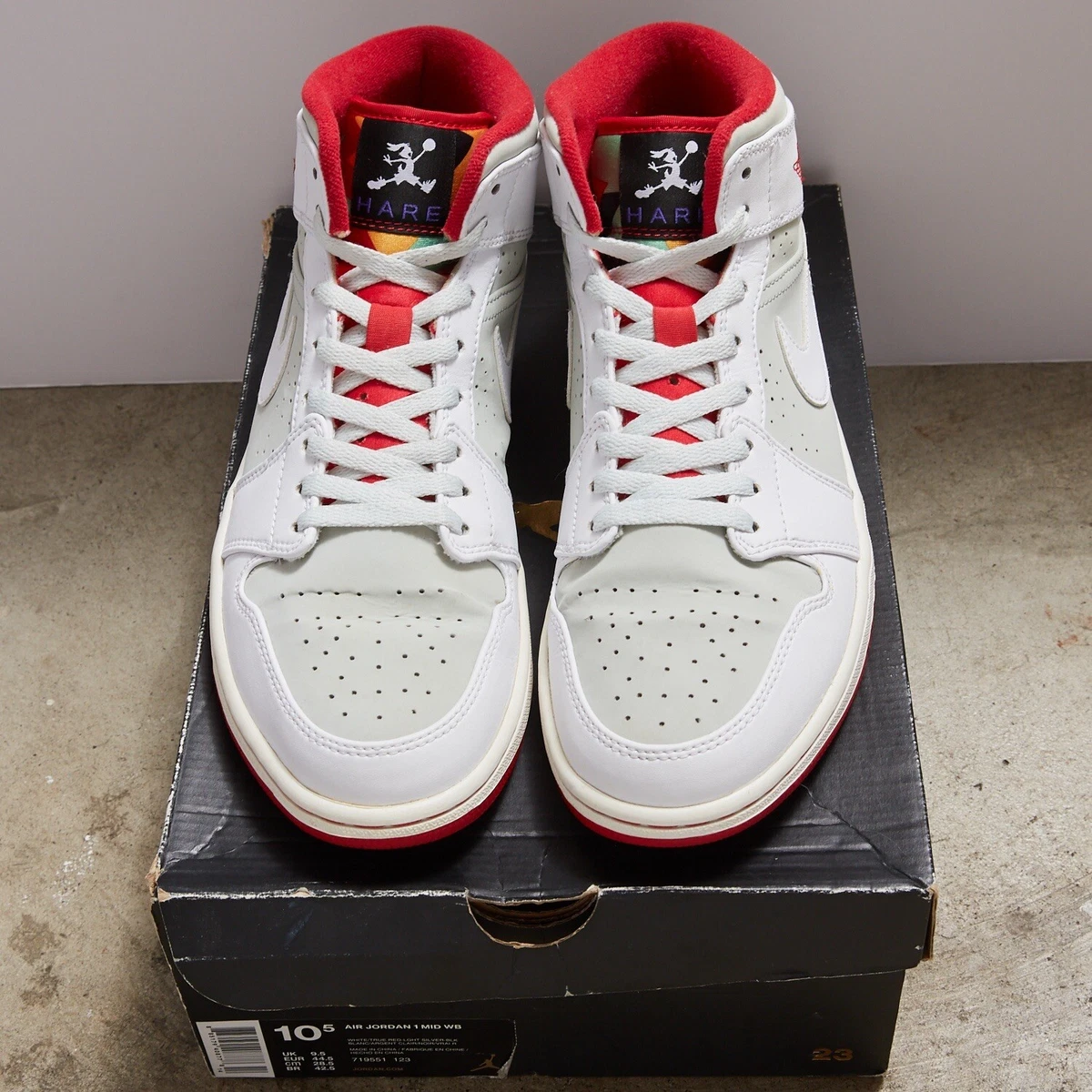 Nike Air Jordan 1 Mid WB 'Hare 2015' | SZ 10.5M/12W | 719551-123
