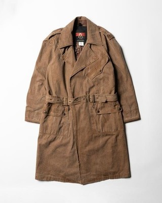 Men Kakadu Trench Coat Brown Cotton 40 /L / 48
