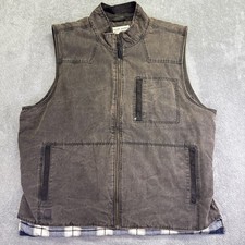 Cody James Men s Western Workwear Brown Plaid Lined Outdoor Vest Size 2XL