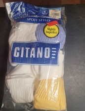Vintage 6 Pack Of 1990s Gitano Socks New In Package See Pics
