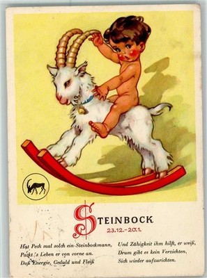 12106789 - Series 410 - Capricorn Postcard Printed in U.S. Zone Germany Zodiac Sign