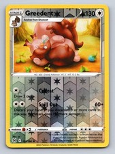 Greedent 151/196 Rare Lost Origin Pokemon Reverse Holo Near Mint