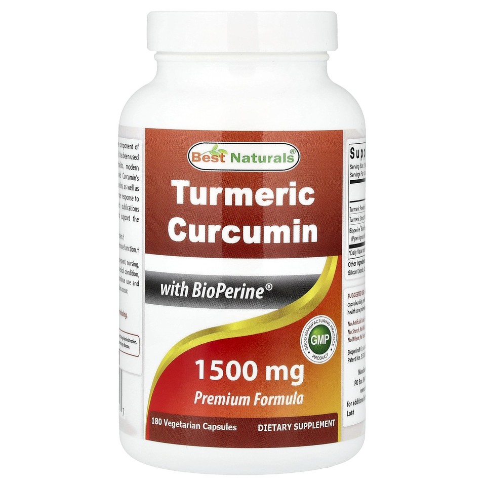Turmeric Curcumin With BioPerine®, 180 Vegetarian Capsules