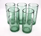 EUC Set Of 5 Vtg Property Of Coca Cola Atlanta Ga. Thick Green Glass Tumbler