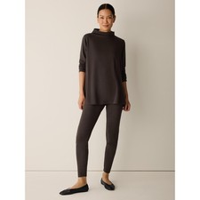 Eileen Fisher Women's Cozy Brushed Terry Hug High-Waisted Leggings, Coffee