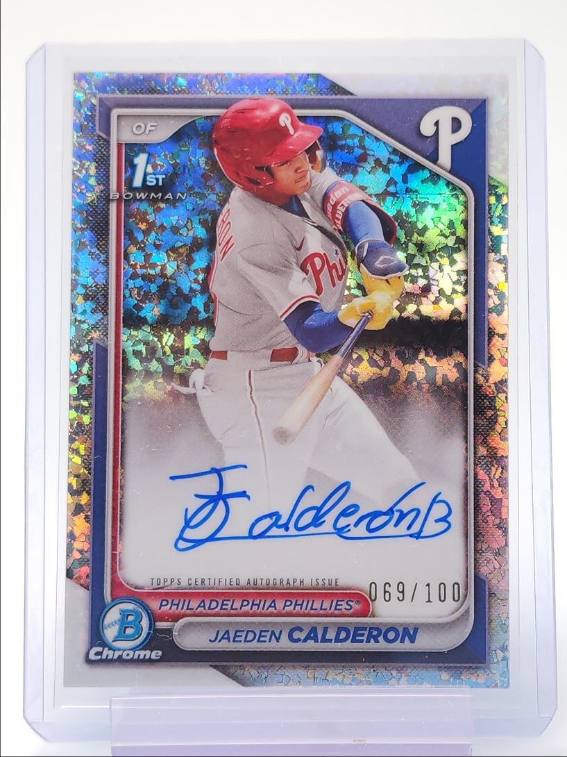 JAEDEN CALDERON 2024 BOWMAN CHROME 1ST AUTOGRAPH MINI DIAMOND AUTO /100 Q4147