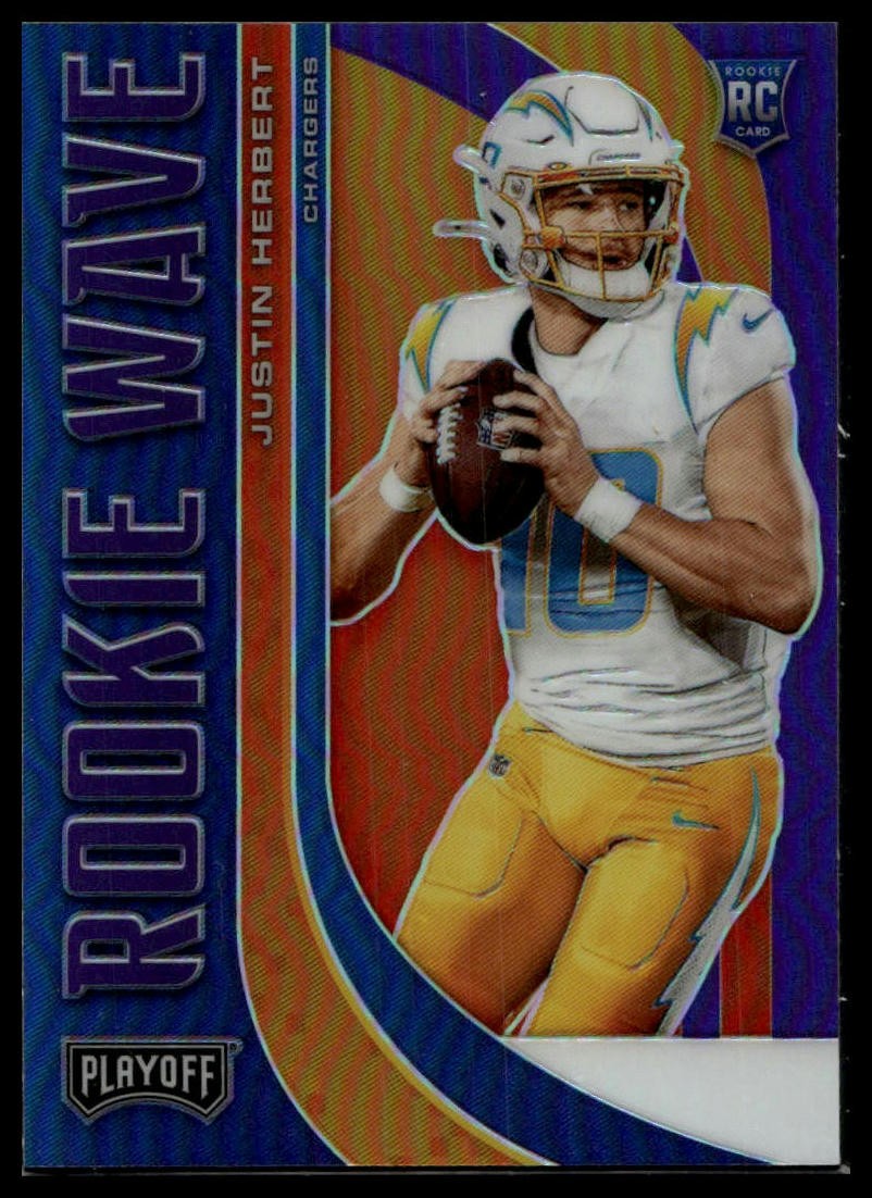 2020 Panini Playoff #RW-4 Justin Herbert Rookie Wave Pink