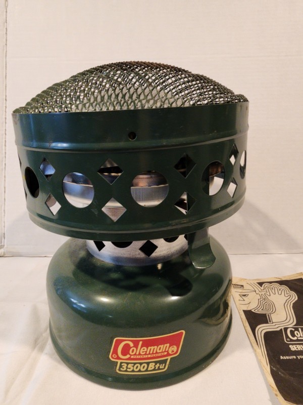 Vintage Coleman Catalytic Heater 512A700 3500 BTU Green USA Barely Used 1972 BOX