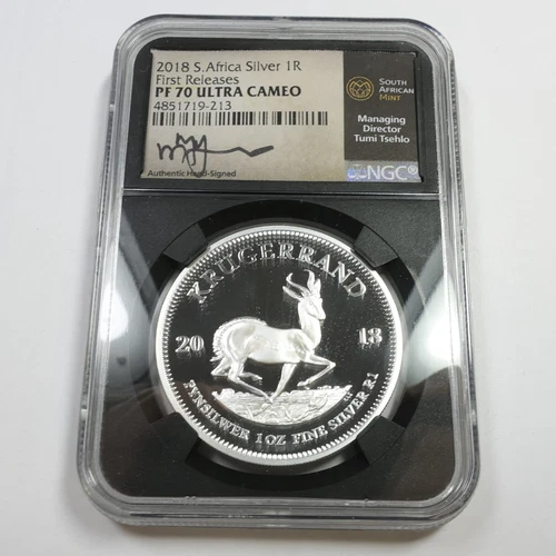 2018 NGC PF70 UCAM - South Africa 1 oz Silver Krugerrand 1 Rand Coin #56915B