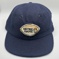 Vintage 90s Notre Dame Wool Navy Football Hat Size Medium NCAA University