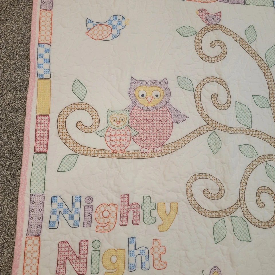 Manta de baby shower hecha a mano de dos caras niña 51 x 32 rosa conejito safari cuna Foto 3 de 4