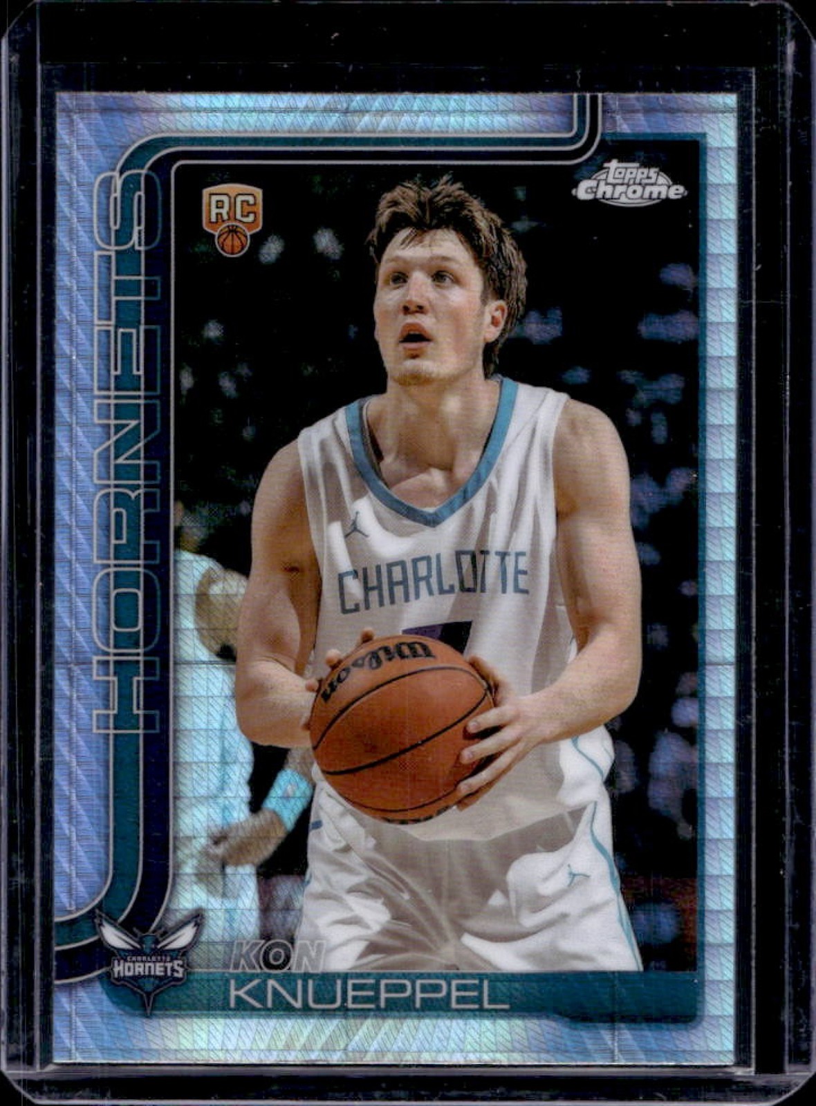 2025-26 Topps Chrome Kon Knueppel RC Prism Refractor Rookie #254 Hornets