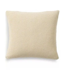 Ralph Lauren Gwynne  Kempner Waffle Weave 20" x 20" Decorative Pillow Cream $170