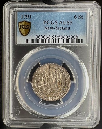 1791 Netherlands Zeeland 6 Stuivers Scheepjesschelling PCGS AU55 w/4K Video