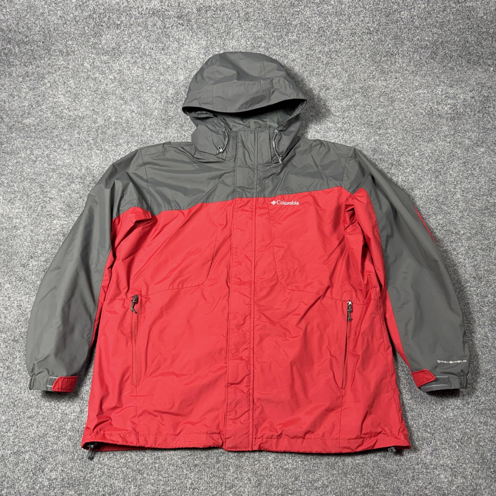 Mens Xl Red Gray Hooded Waterproof 3-in-1