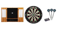 Bristle Dartboard  Oak Cabinet  Rhino Tungsten Darts Set