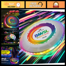 Rechargeable Waterproof Flying Disc - 175g Rgb Led Light Up 13 Modes