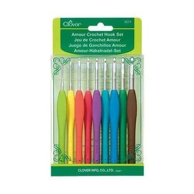 Clover Amour Häkelnadel Set - 9 Aluminium Haken