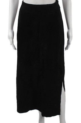 ALC Women Maxi Skirt Black Viscose Pull On Long Size M