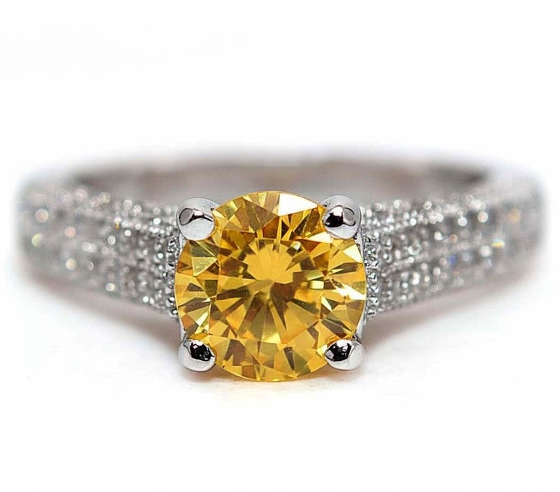 2CT Heat Treated Yellow Topaz 925 Sterling Silver Ring Jewelry Sz 6 NF1-6