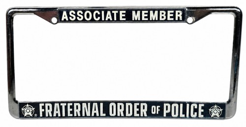 Fraternal Order of Police Associate Member Metal Plate Badge Sign FOP VTG OEM