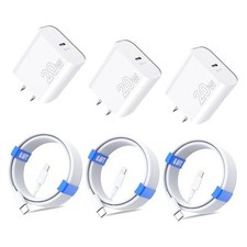 for iPhone 14 13 12 11 Charger Fast Charging MFi Certified , 3-Pack 20W White